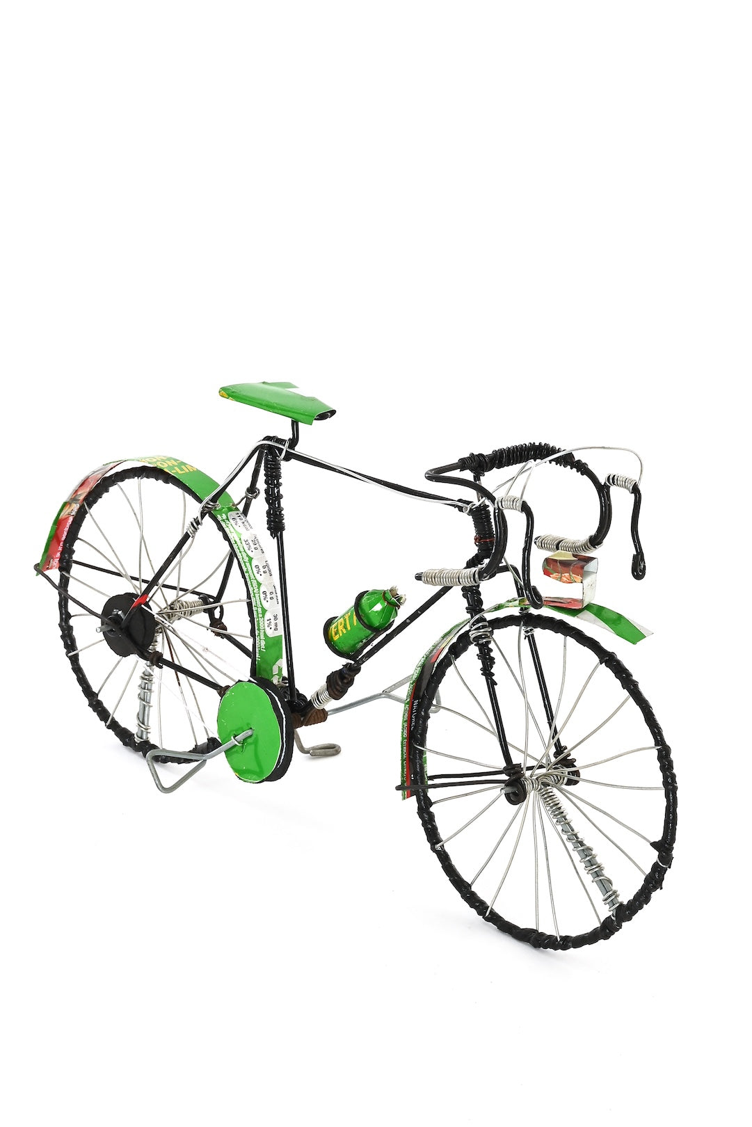 One-Of-A-Kind Recycled Pop Can Bicycle - Green & Black