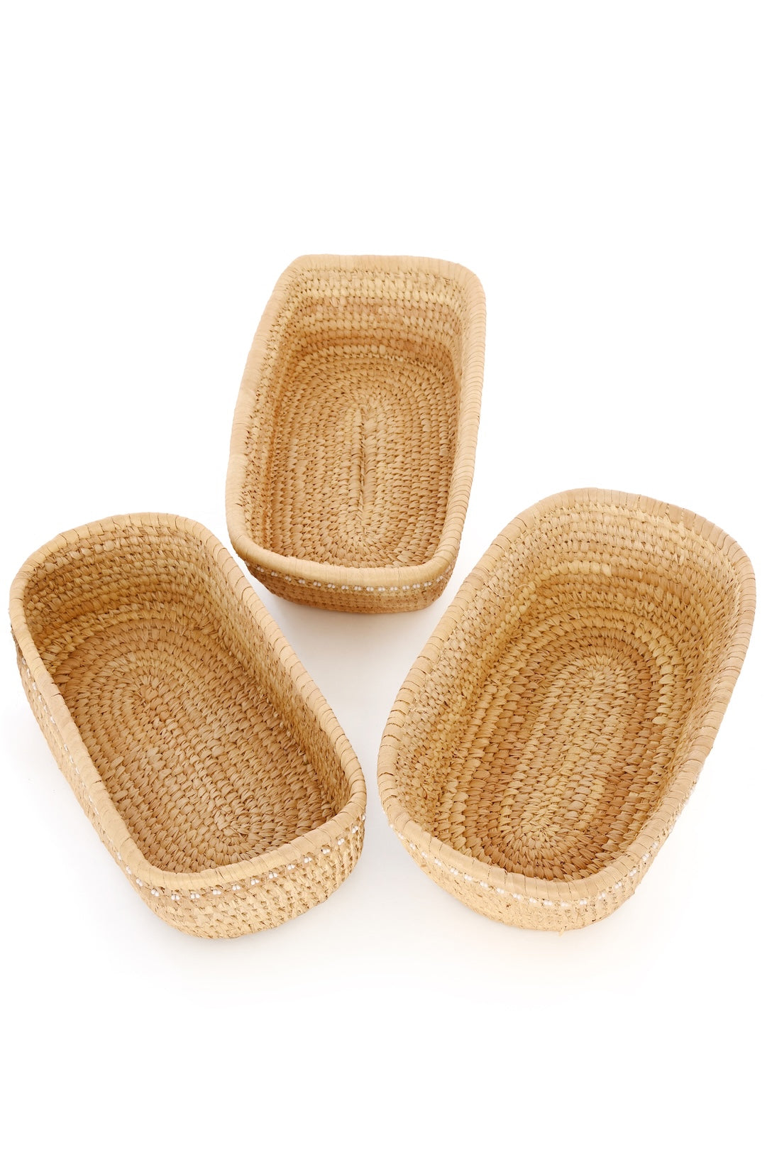 Ngurunit Nomadic Rectangle Storage Basket with White Beads