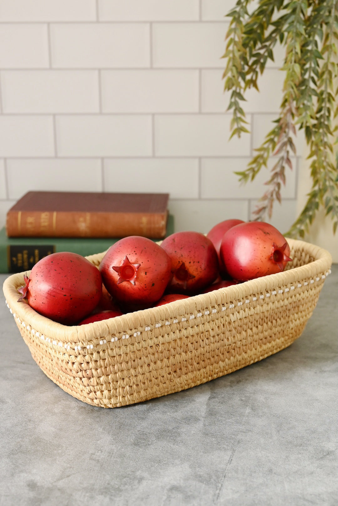 Ngurunit Nomadic Rectangle Storage Basket with White Beads