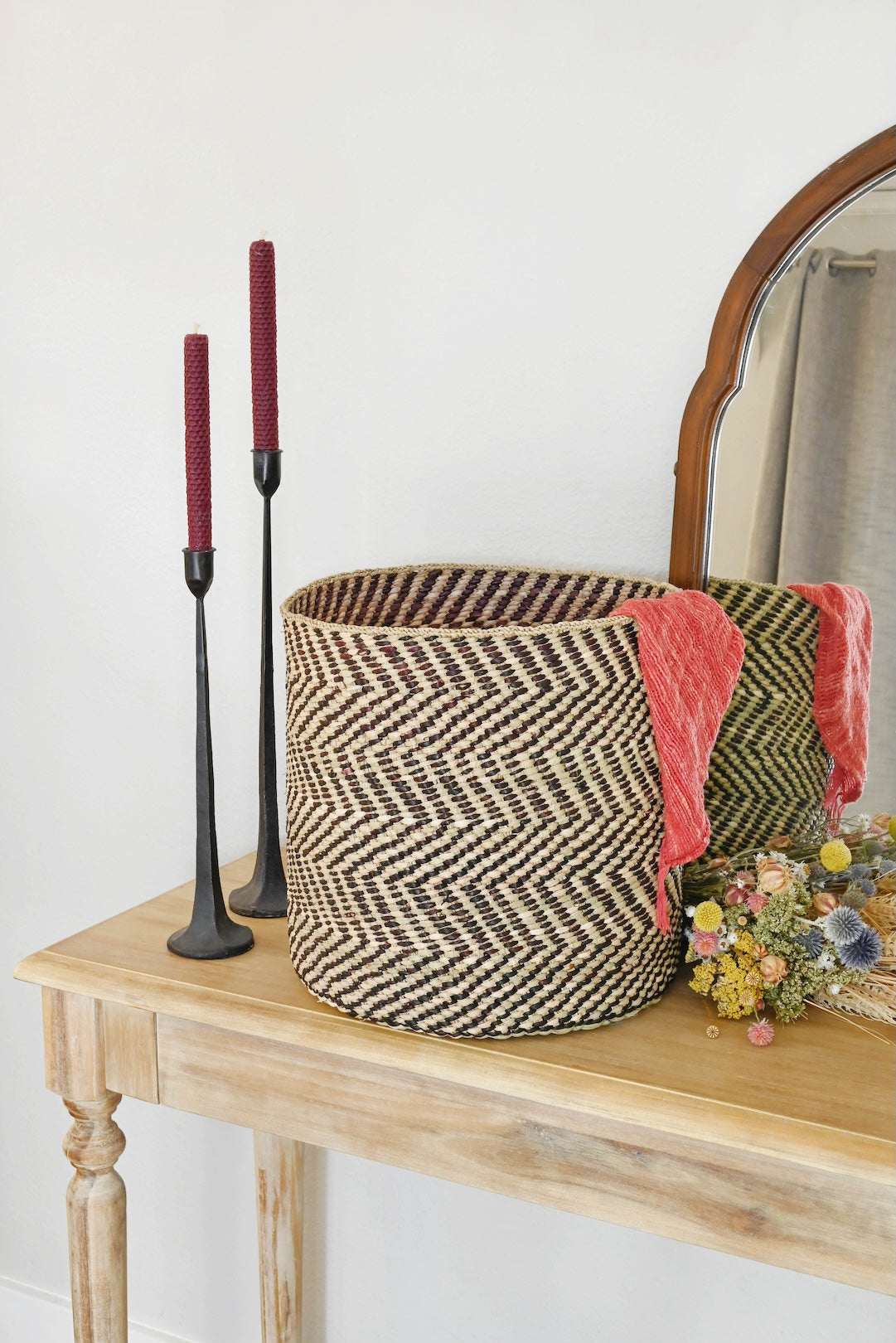 Black & Natural Maila Milulu Reed Basket