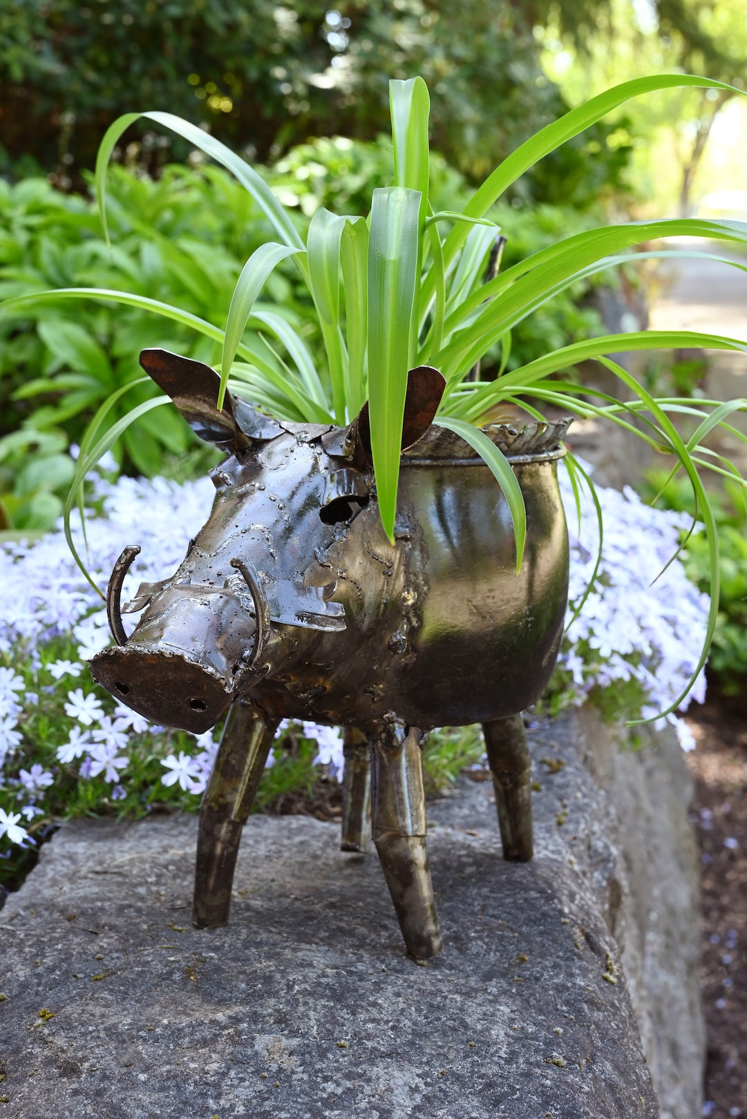 Recycled Cooking Pot Warthog Planters