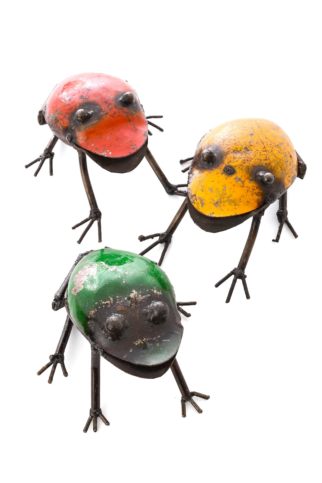 Recycled Oil Drum Frog - Green