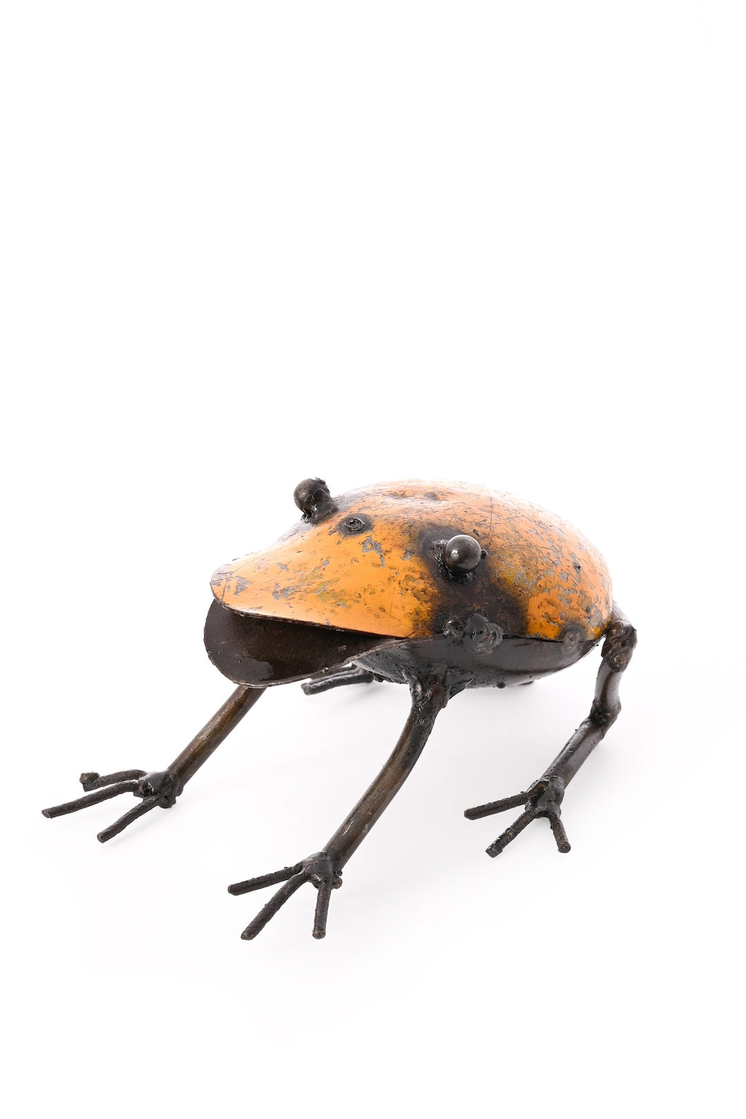 Recycled Oil Drum Frog - Yellow