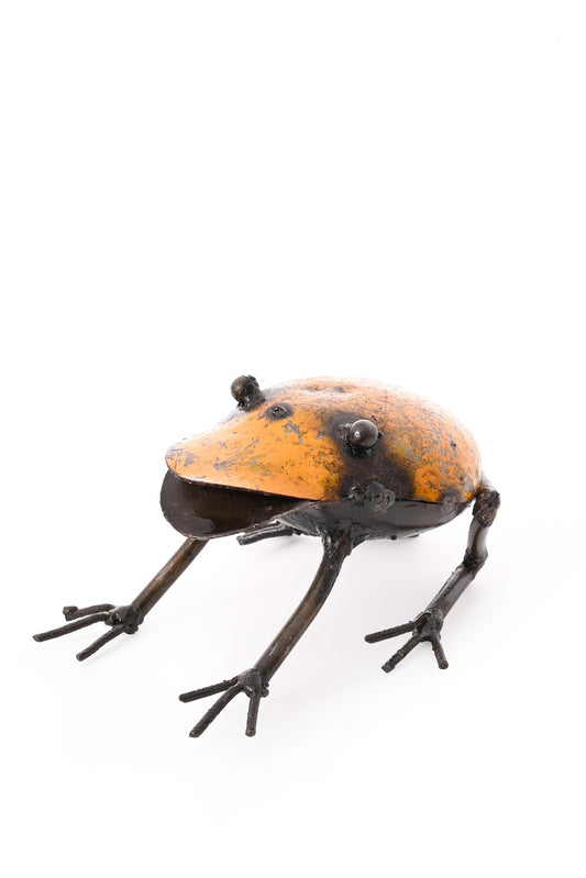 Recycled Oil Drum Frog - Yellow