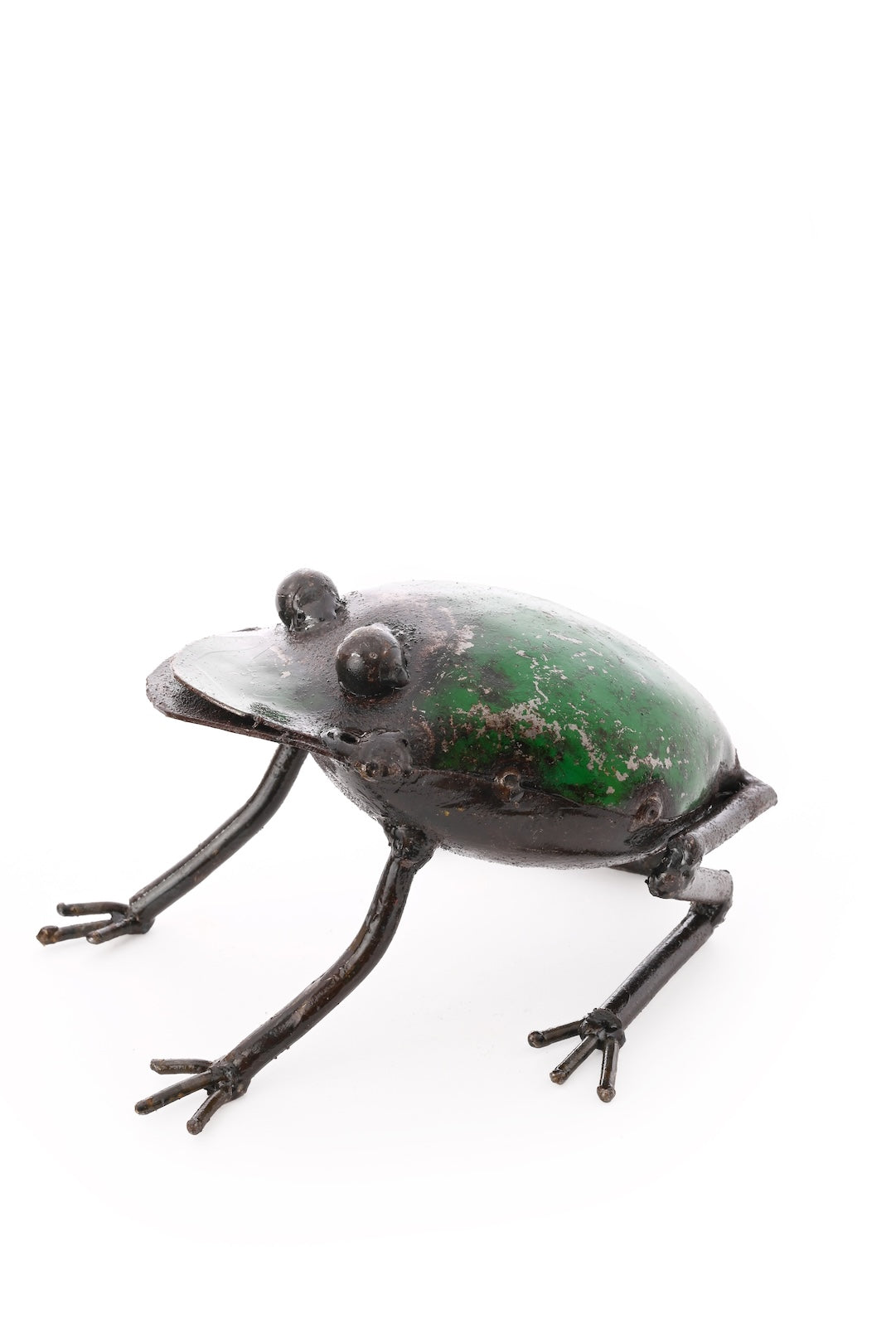 Recycled Oil Drum Frog - Green