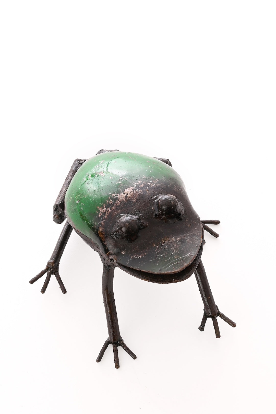 Recycled Oil Drum Frog - Green