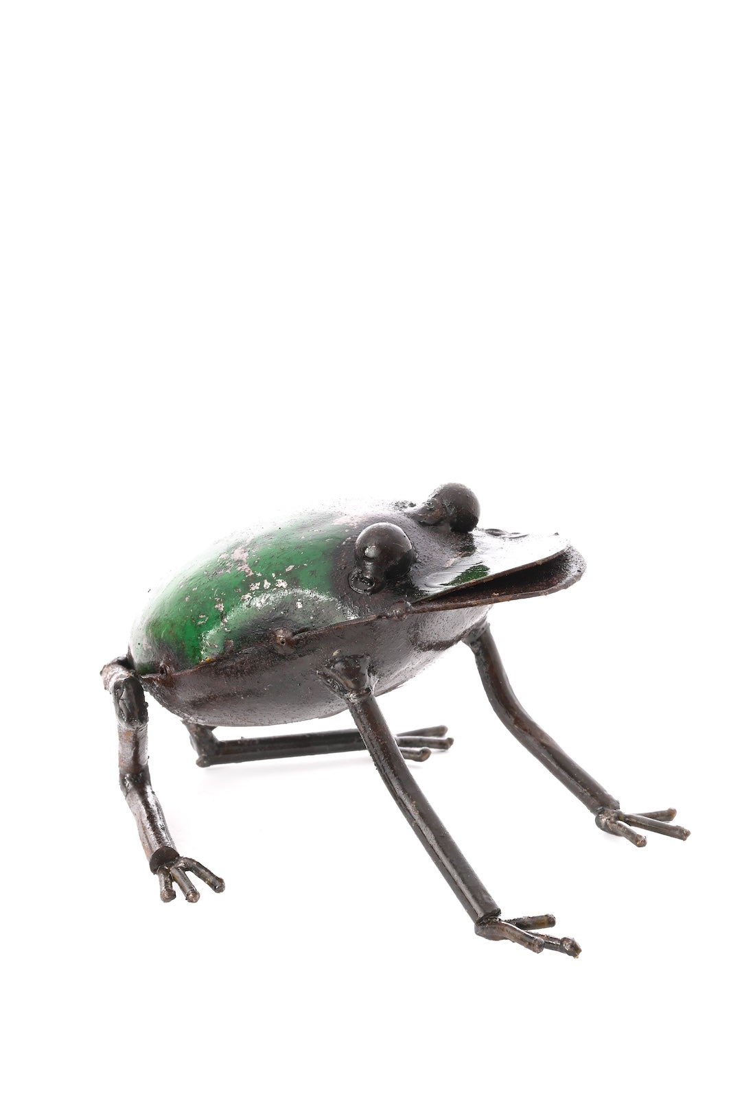 Recycled Oil Drum Frog - Green