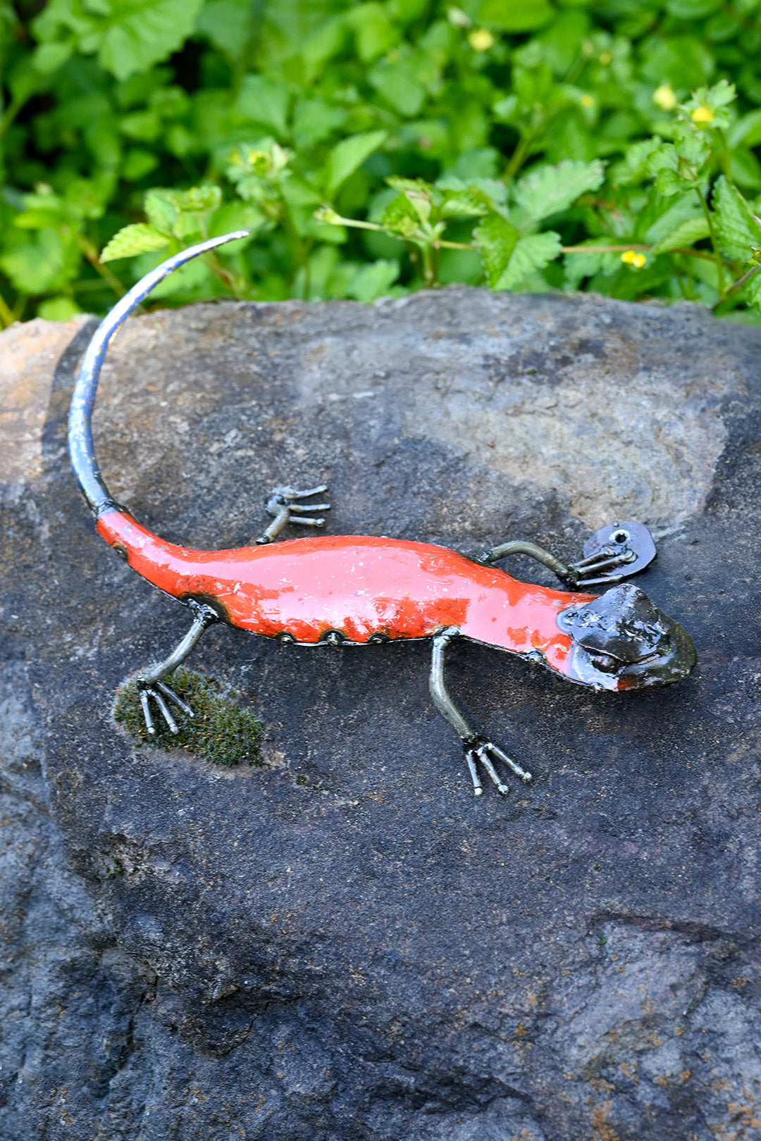 Recycled Oil Drum Salamander Sculpture - Red