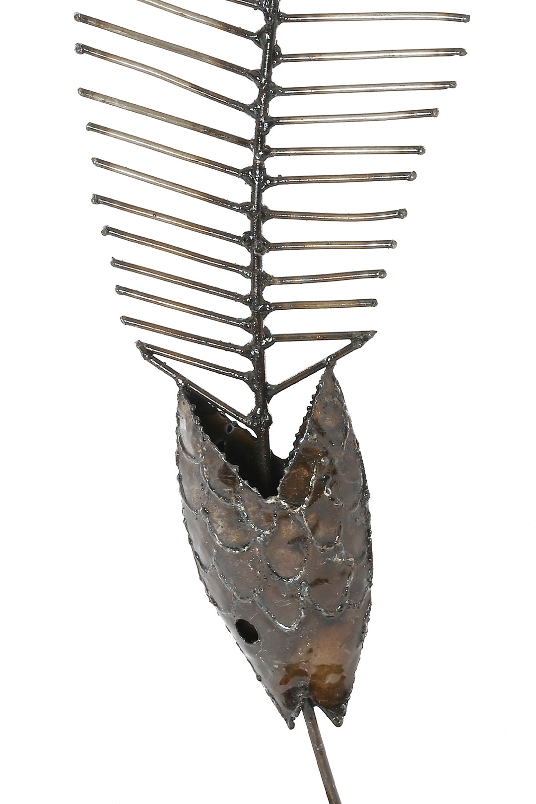 Recycled Metal Fish Bone Sculpture