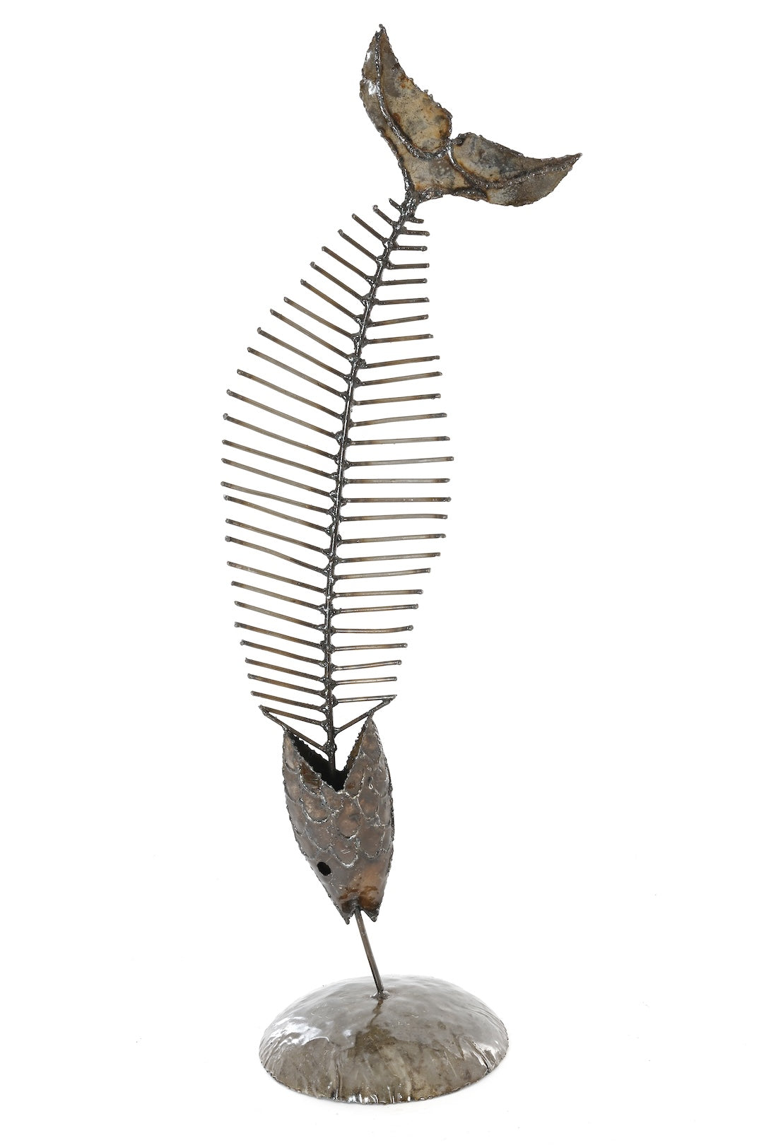 Recycled Metal Fish Bone Sculpture