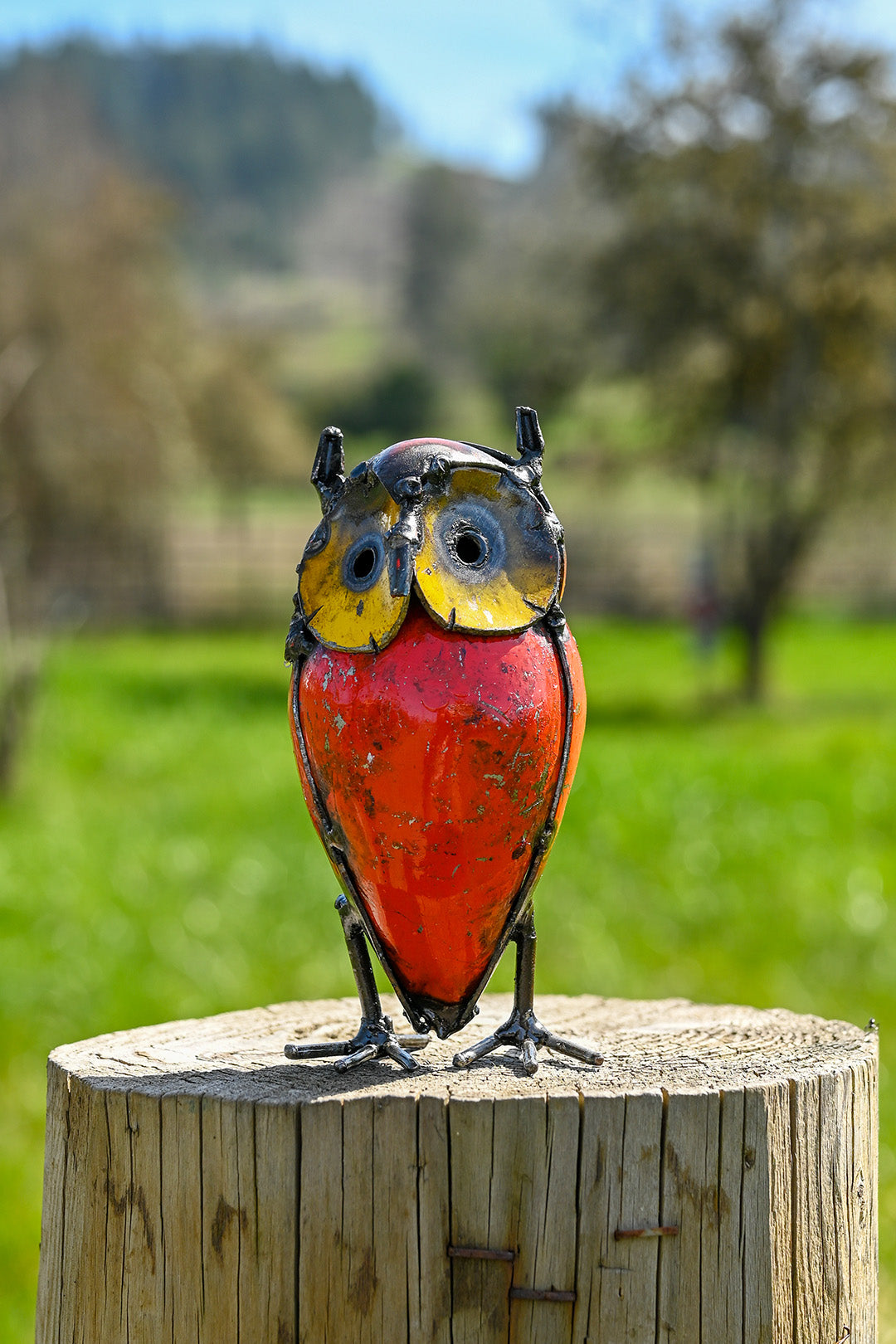 Small Recycled Colorful Metal Owl