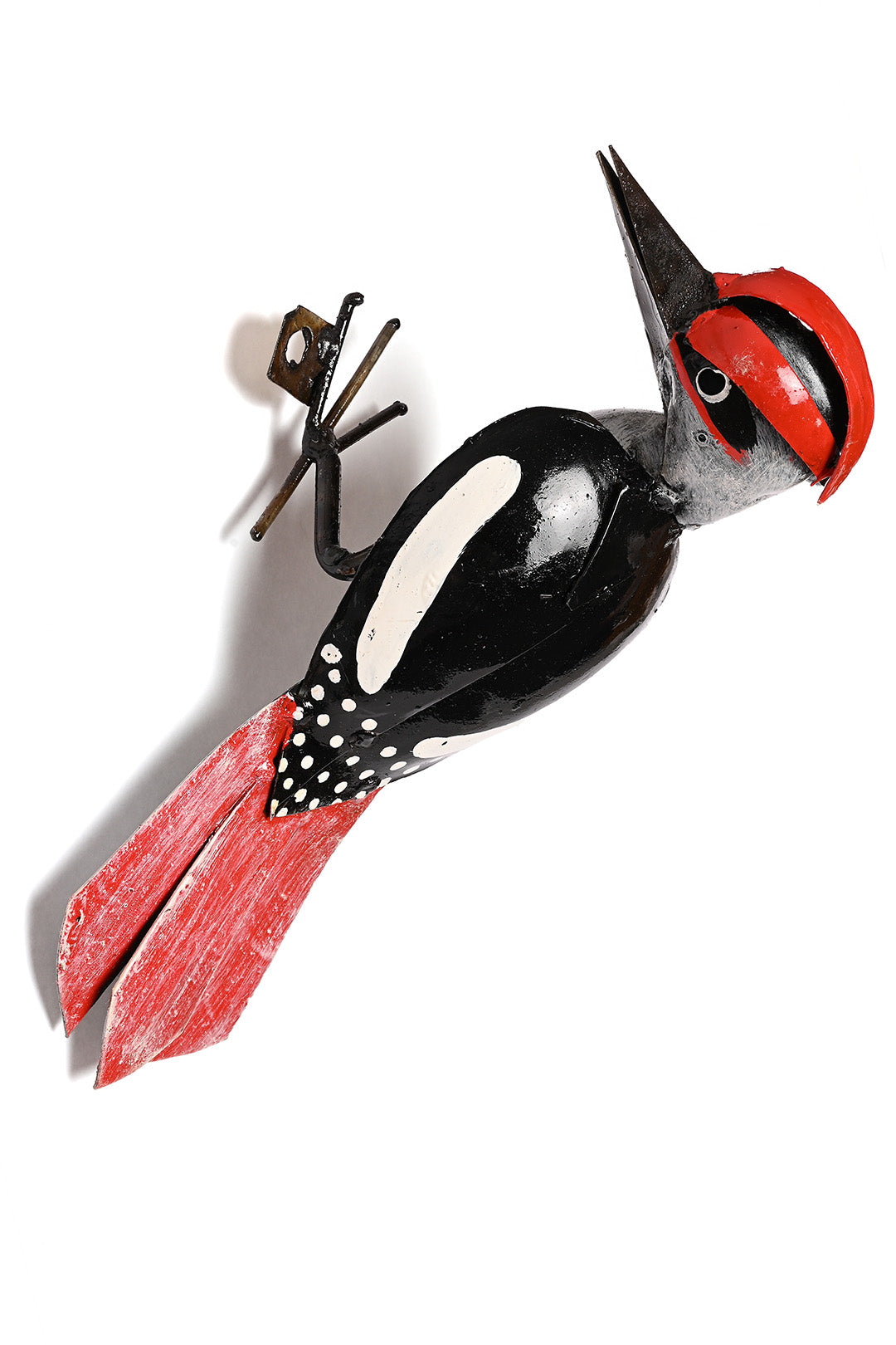 Wall-Hanging Recycled Metal Woodpecker