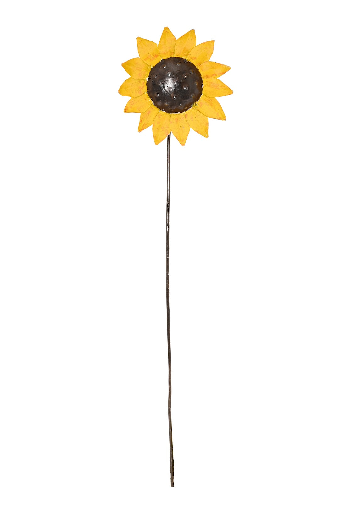 Small Recycled Metal Sunflower Garden Stake