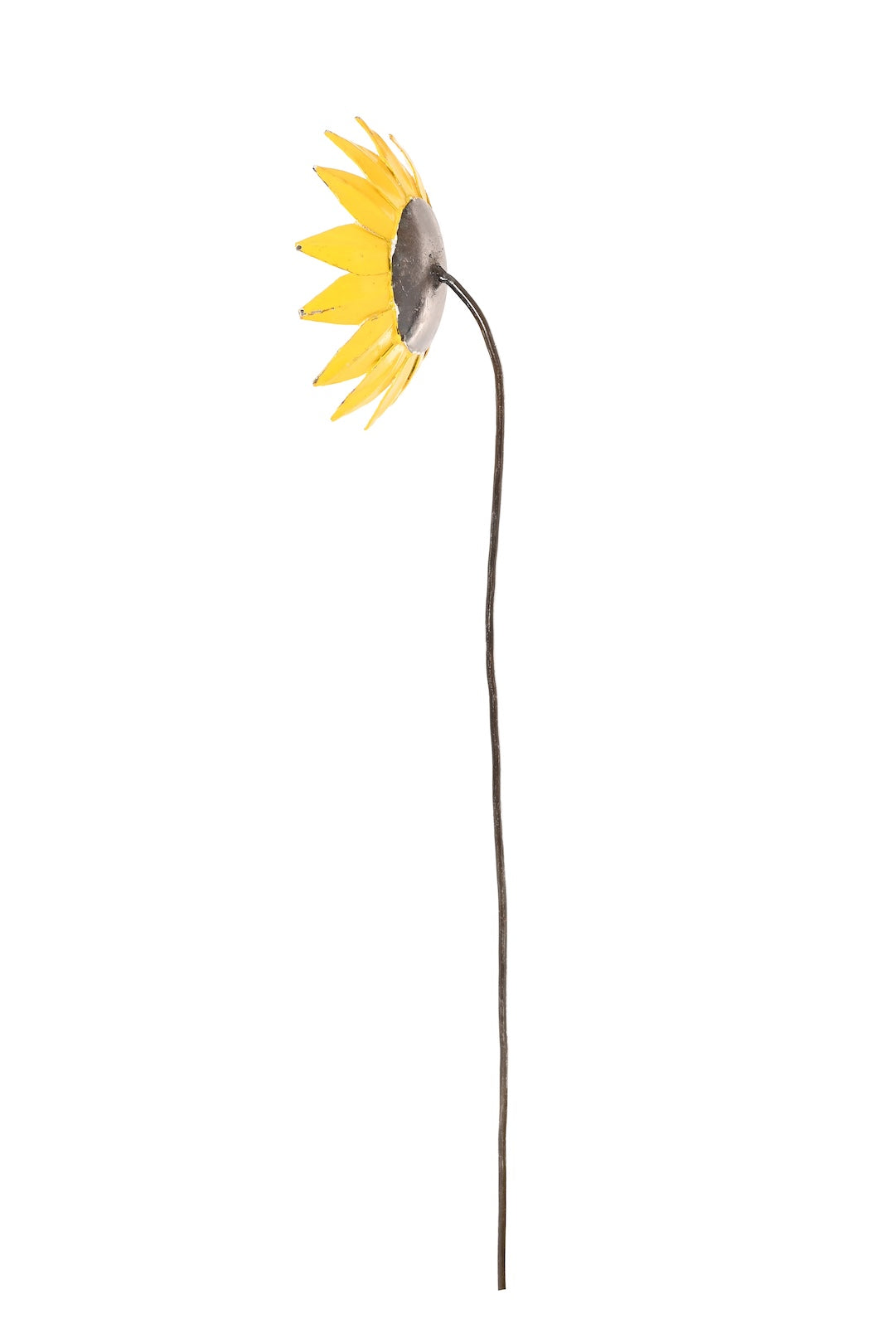 Small Recycled Metal Sunflower Garden Stake