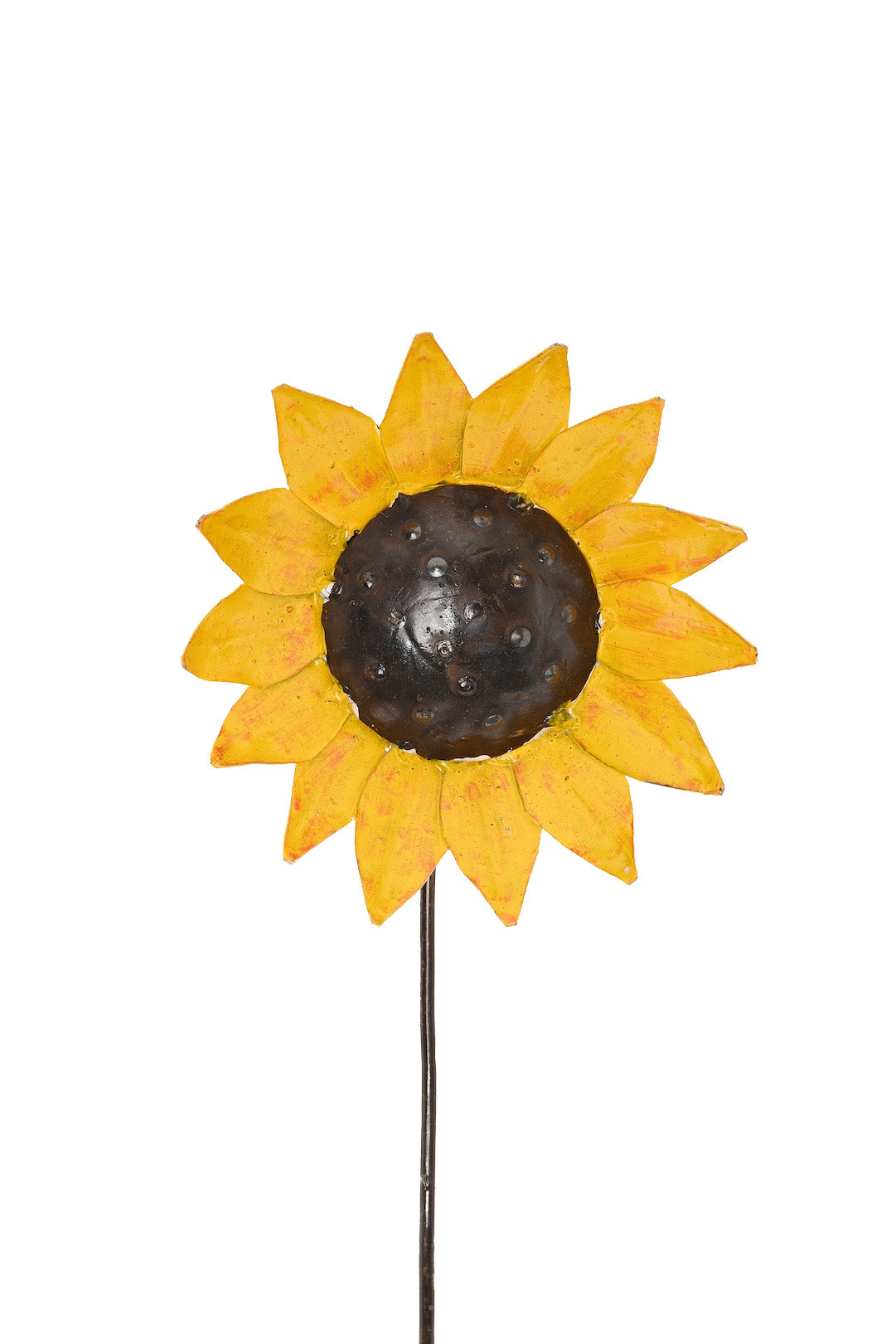 Small Recycled Metal Sunflower Garden Stake