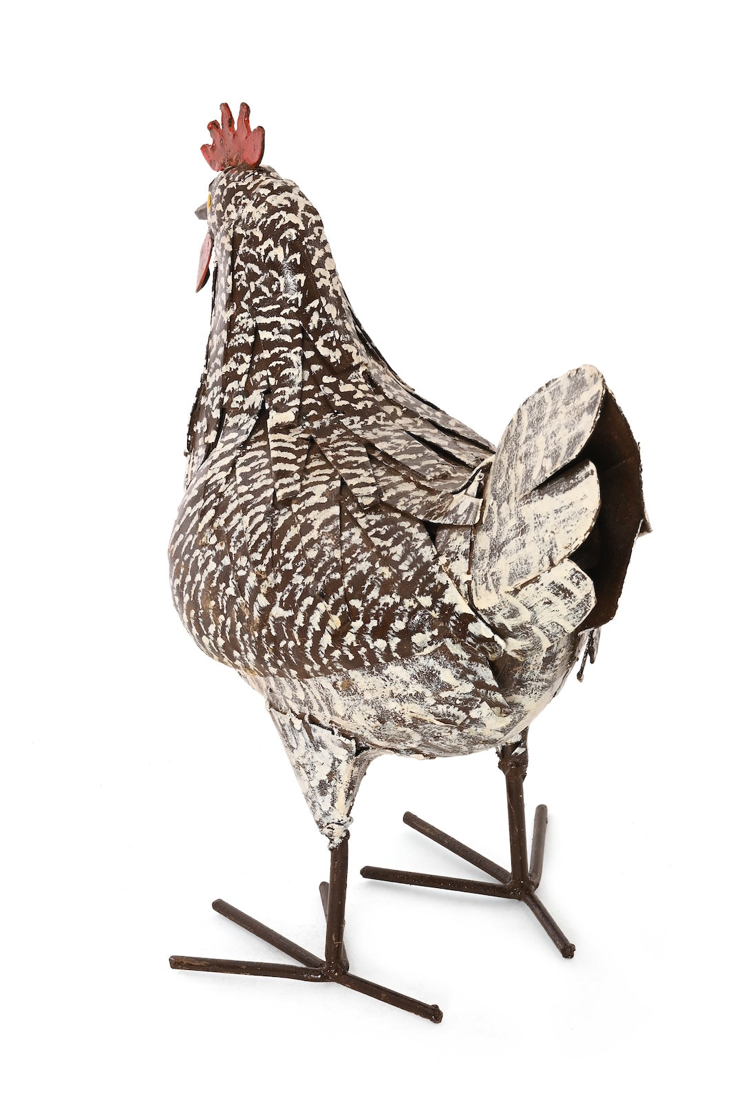 Speckled Hen Recycled Metal Sculpture - One of a Kind