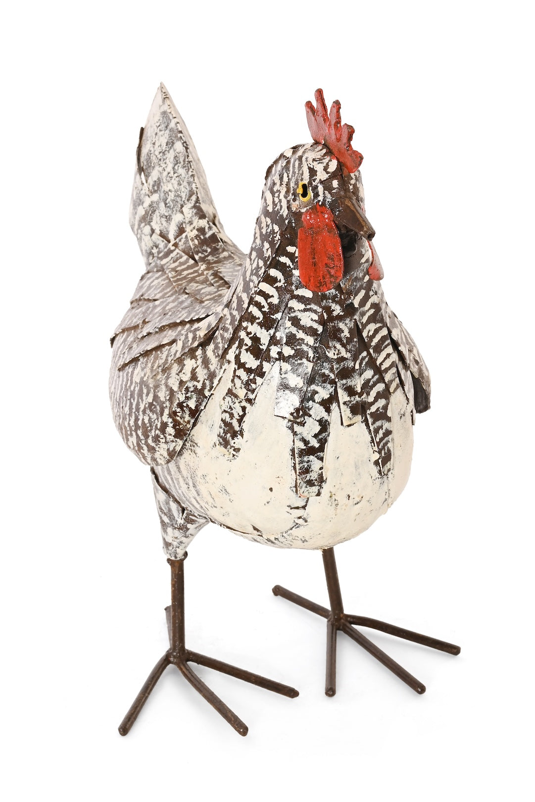 Speckled Hen Recycled Metal Sculpture - One of a Kind