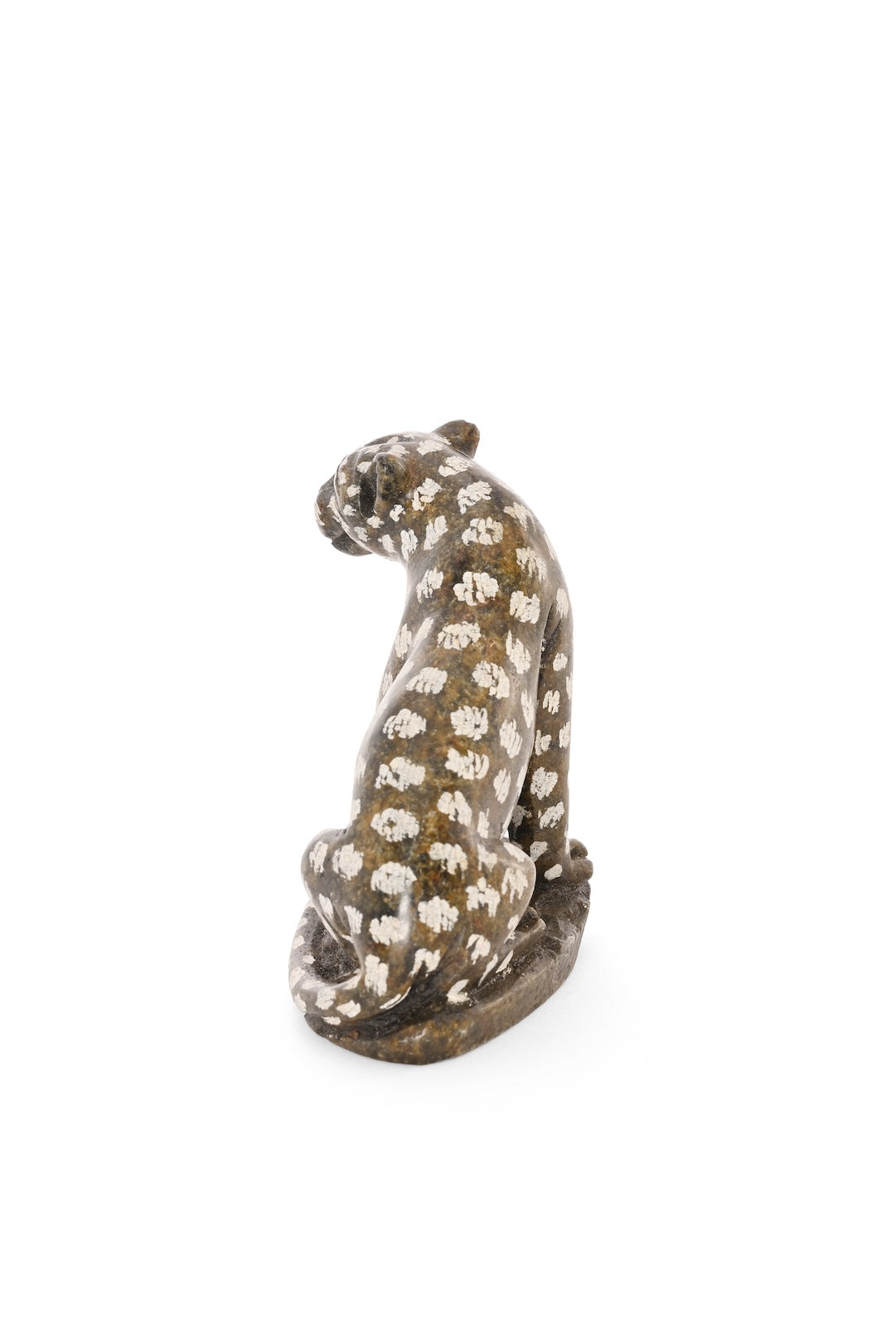 Seated Stone Leopard Figurine - One of a Kind