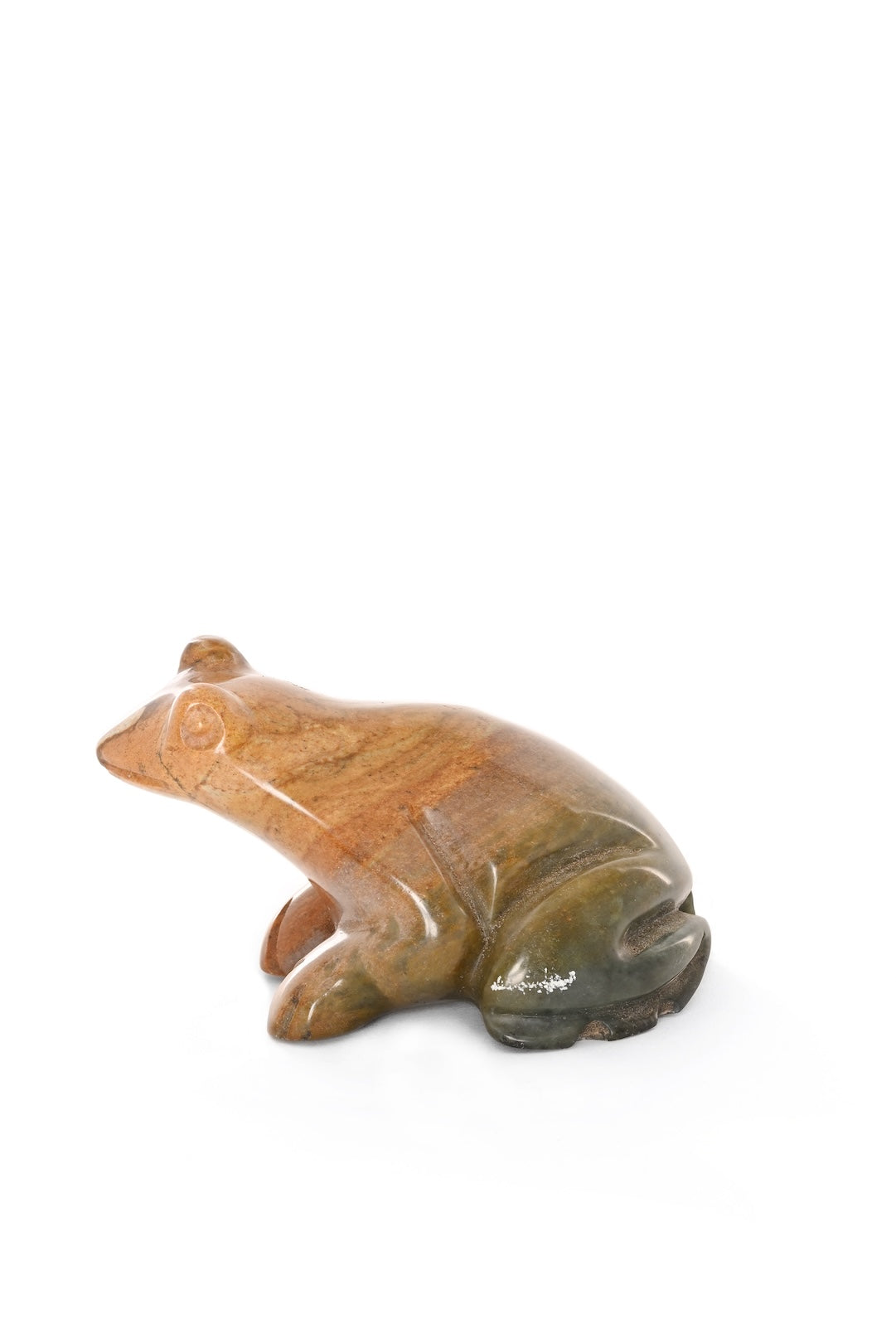 Polished  Stone Frog Sculpture - One of a Kind