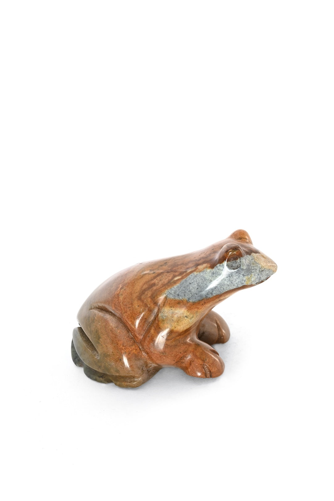 Polished  Stone Frog Sculpture - One of a Kind