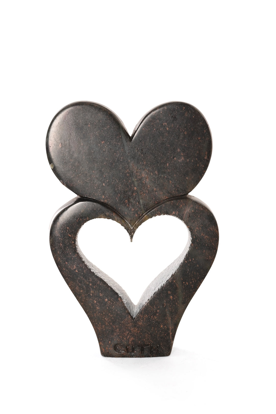 Connected Hearts Stone Sculpture - One of a Kind