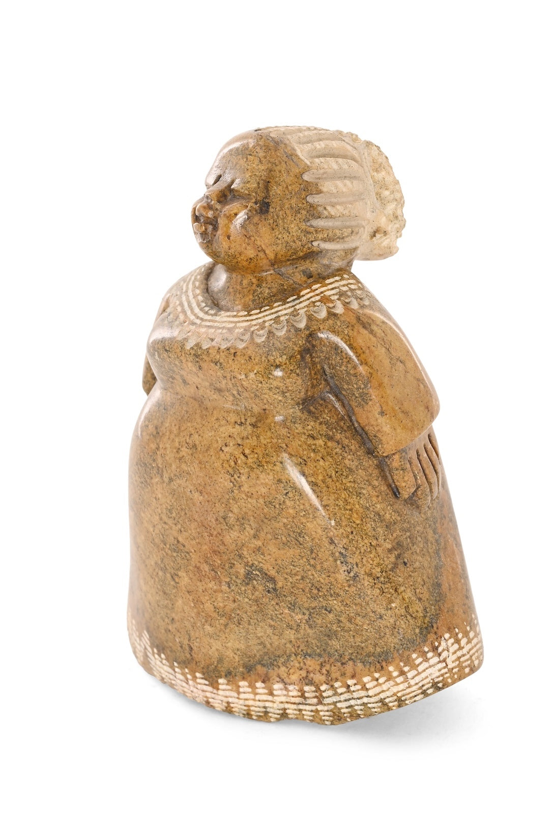 Hand-Carved Detailed Stone Lady Sculpture - One of a Kind