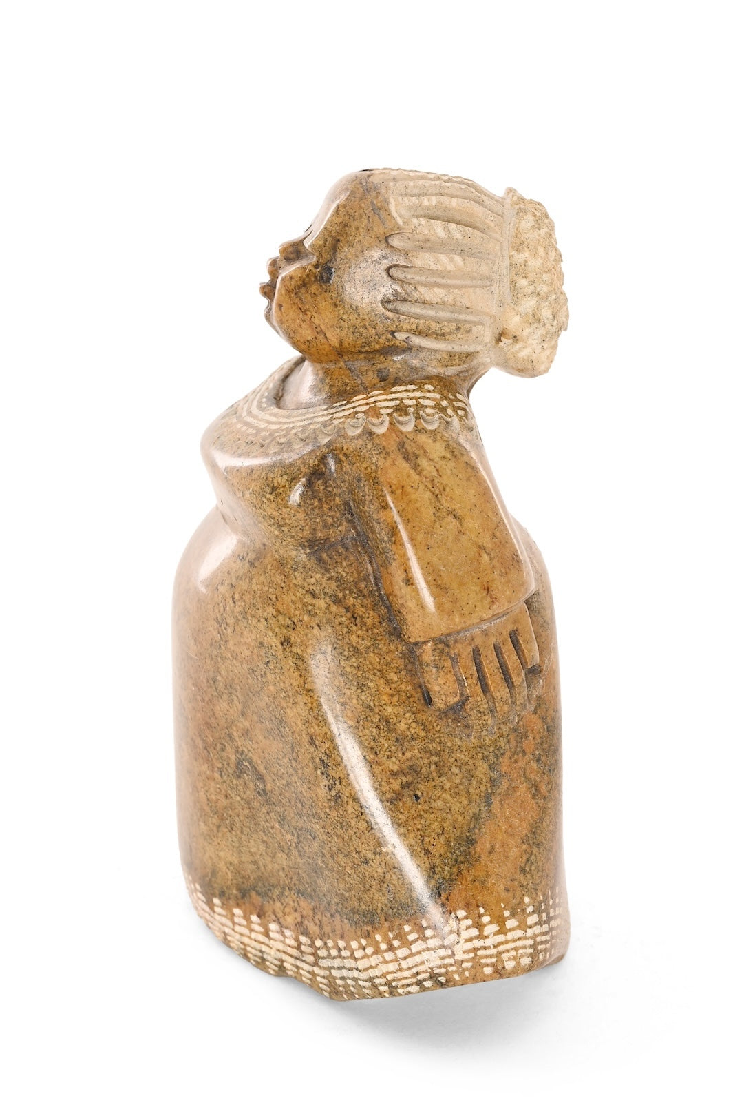 Hand-Carved Detailed Stone Lady Sculpture - One of a Kind