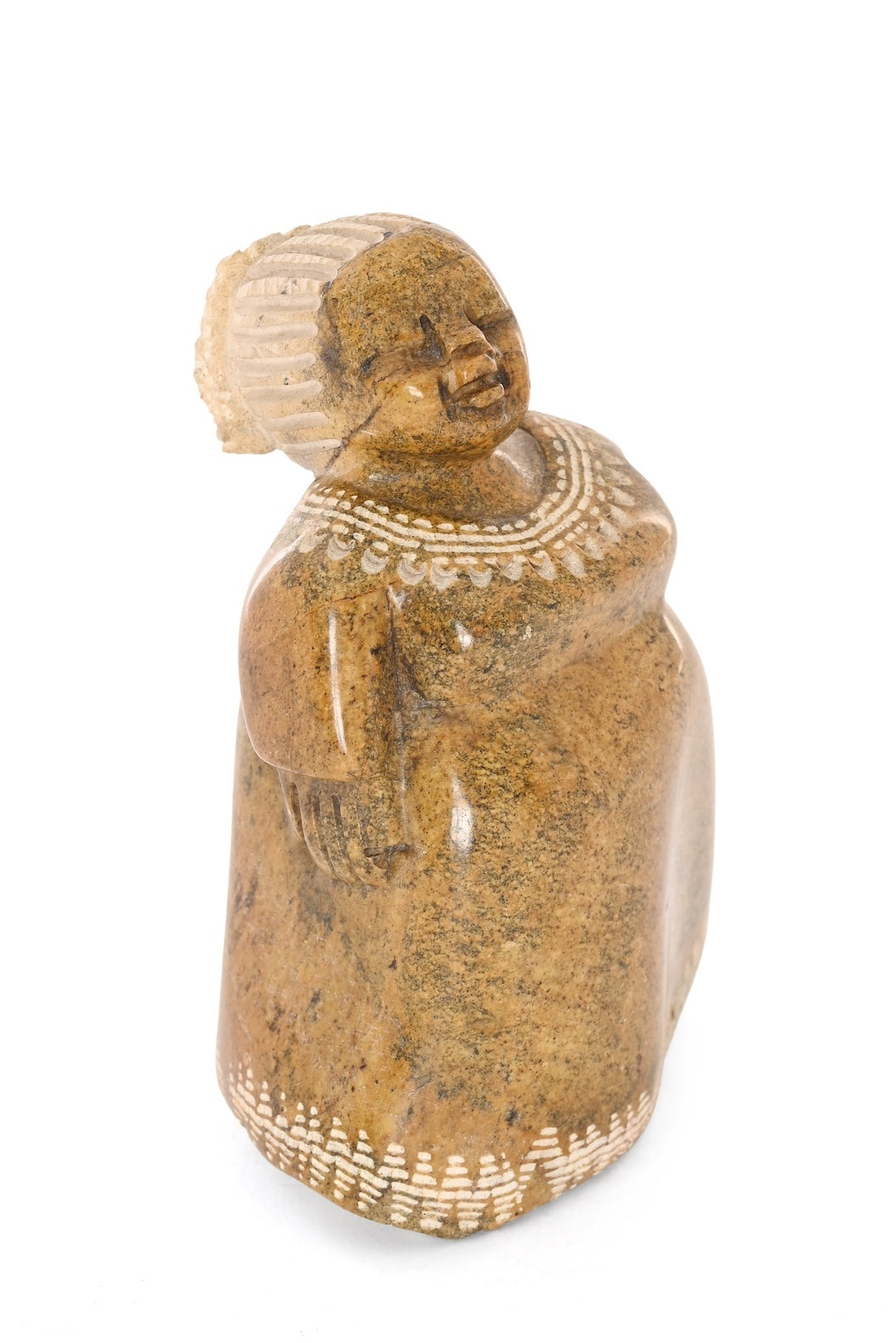 Hand-Carved Detailed Stone Lady Sculpture - One of a Kind