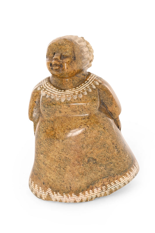 Hand-Carved Detailed Stone Lady Sculpture - One of a Kind