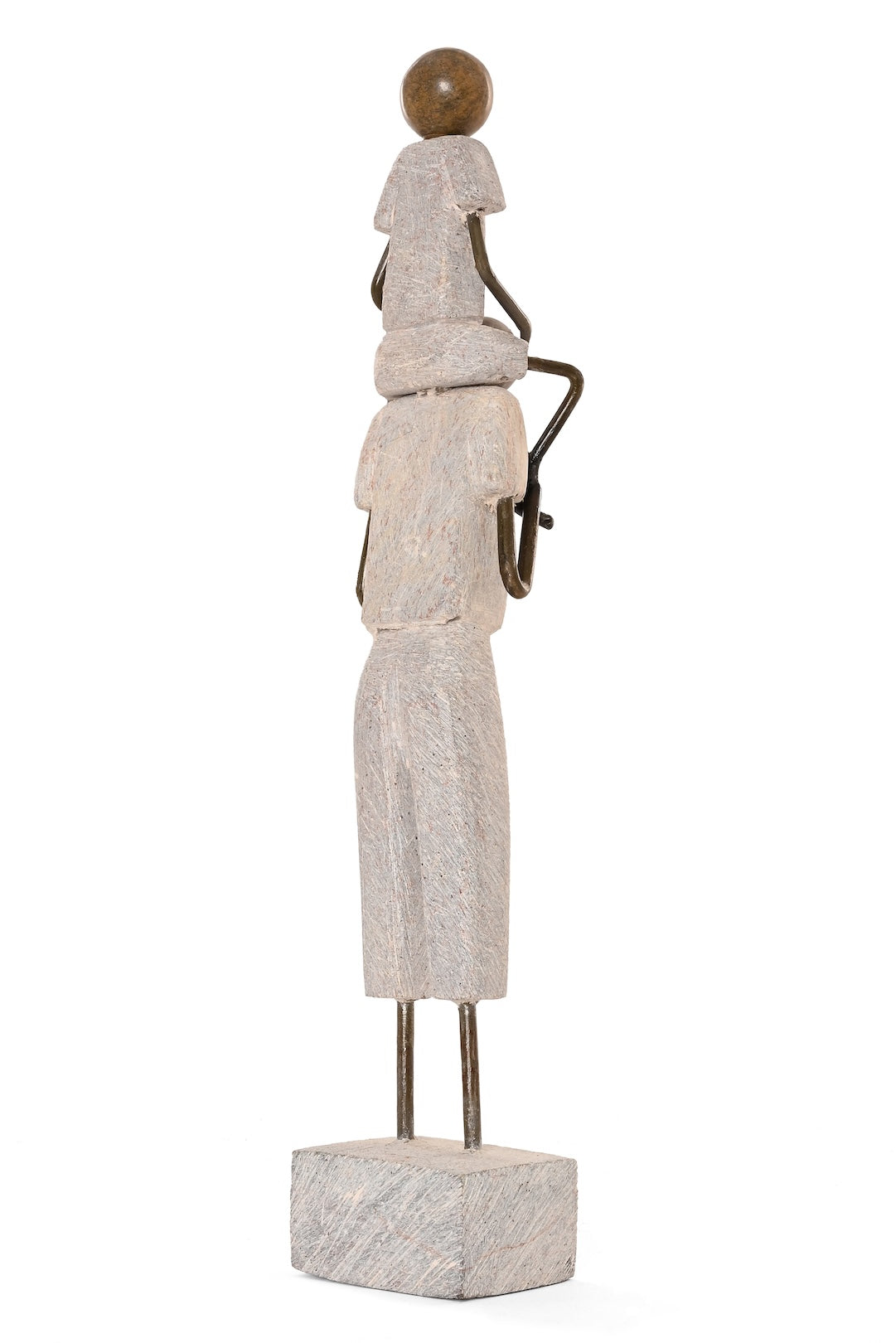 Stone and Metal Joy of Fatherhood Sculpture