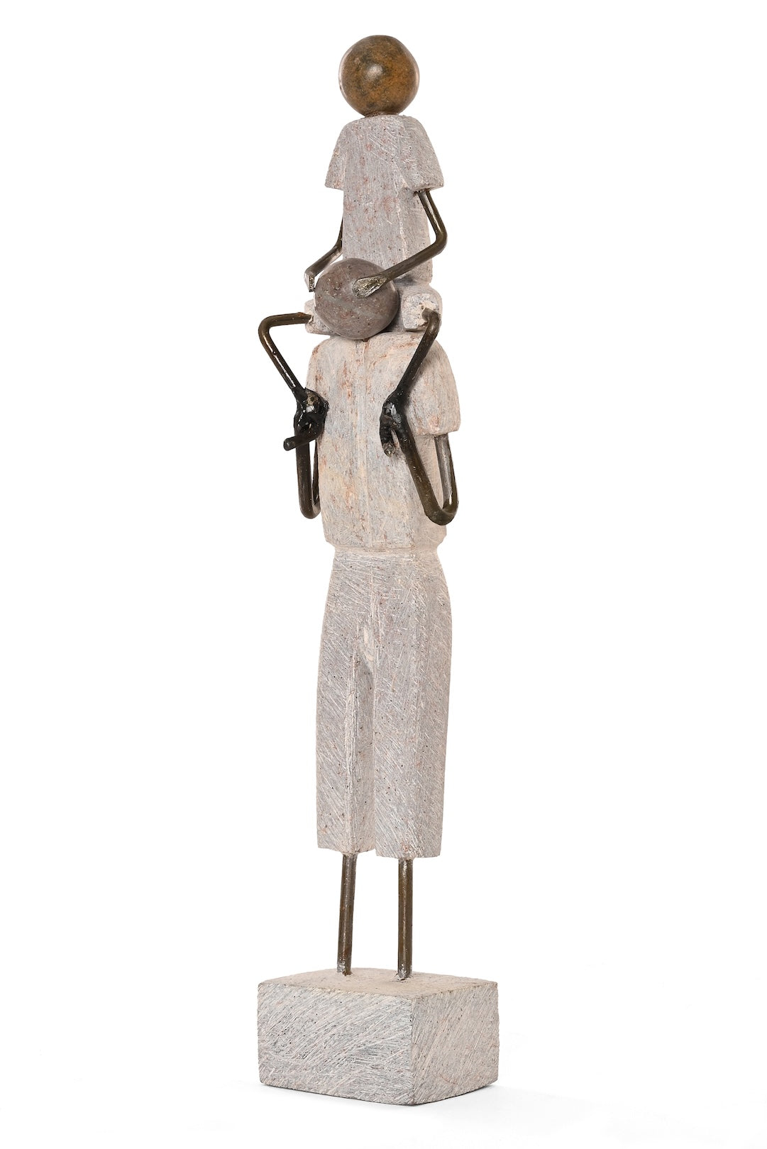 Stone and Metal Joy of Fatherhood Sculpture