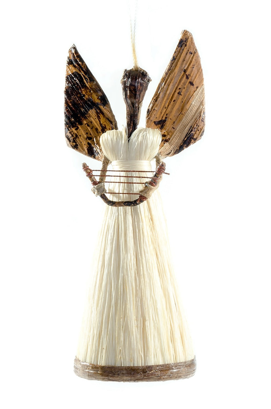 Sisal Angel of Song Handmade Christmas Ornament