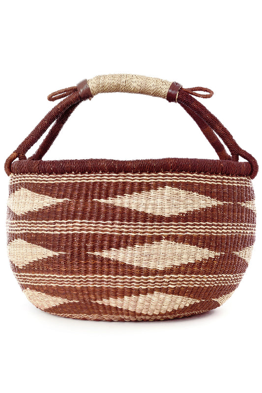 Cinnamon Diamond Handwoven Bolga Basket