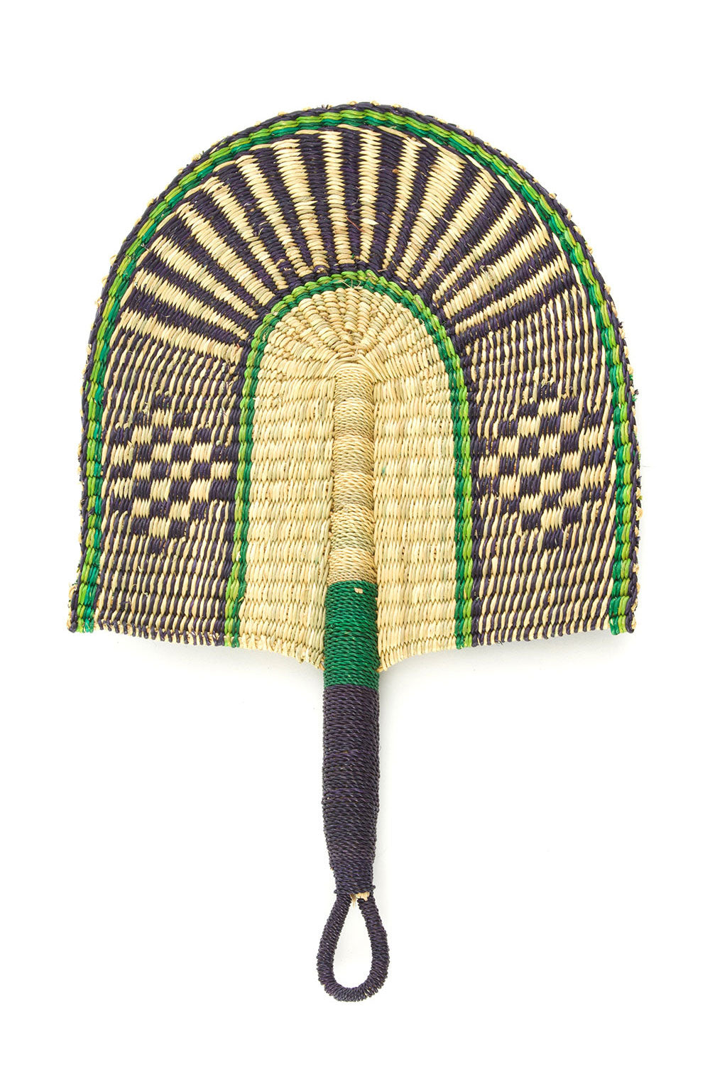 Deep Sea Elephant Grass Ghanaian Hand Fan