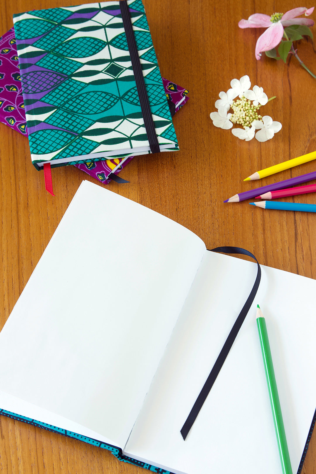 Ankara Wax Cloth Covered Sketchbook Journal - One of a Kind
