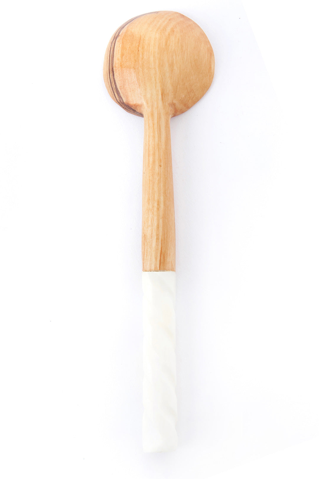 Bone Spiral Handle Olive Wood Coffee Spoon