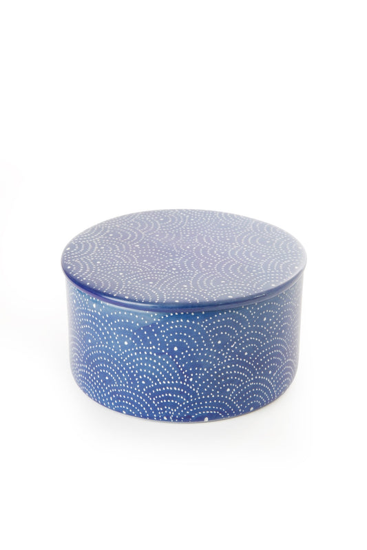 Blue Deco Dot Soapstone Desktop Box
