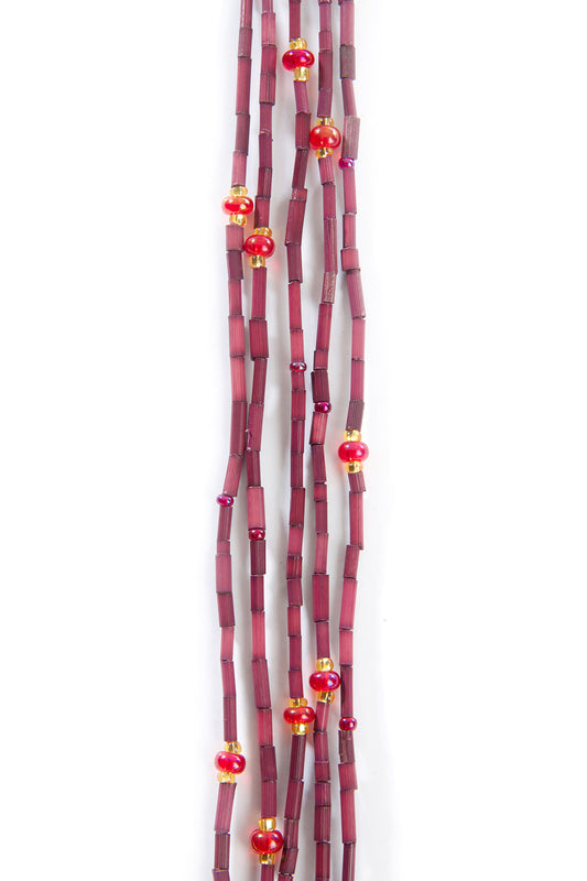 The Leakey Collection Zulugrass Single Strand - Burgundy