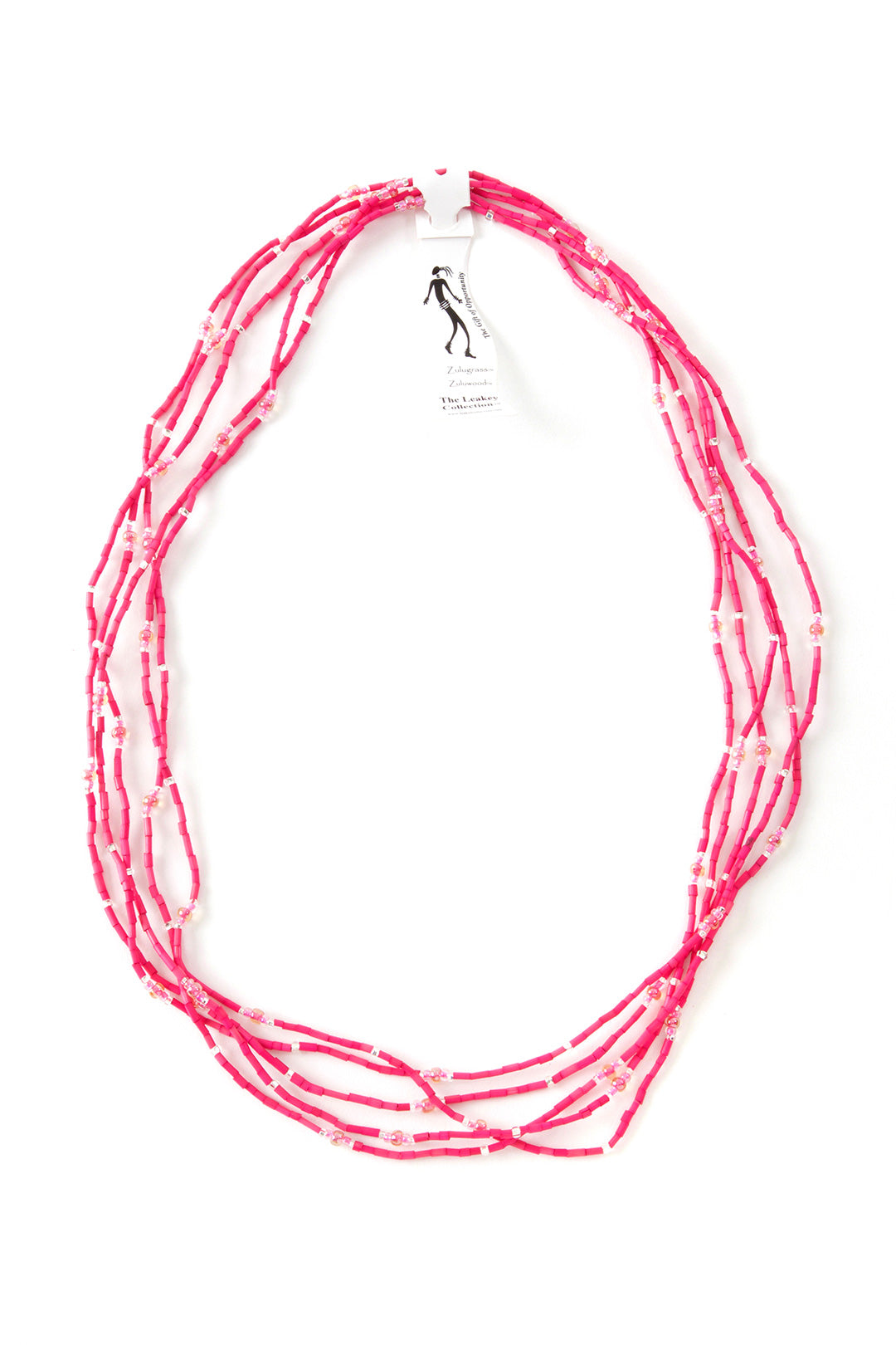 The Leakey Collection Zulugrass Single Strand - Hot Pink