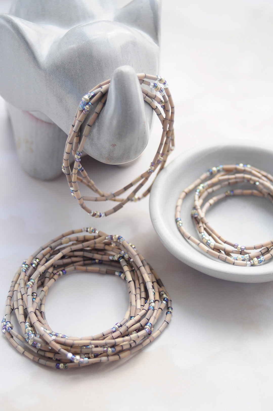 The Leakey Collection Zulugrass Single Strand - Platinum