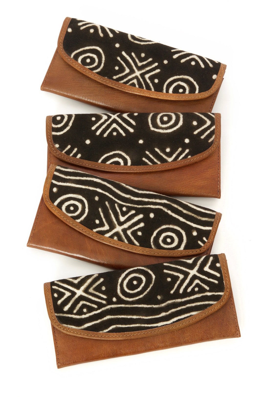 Bogolan & Leather Long Wallets from Mali