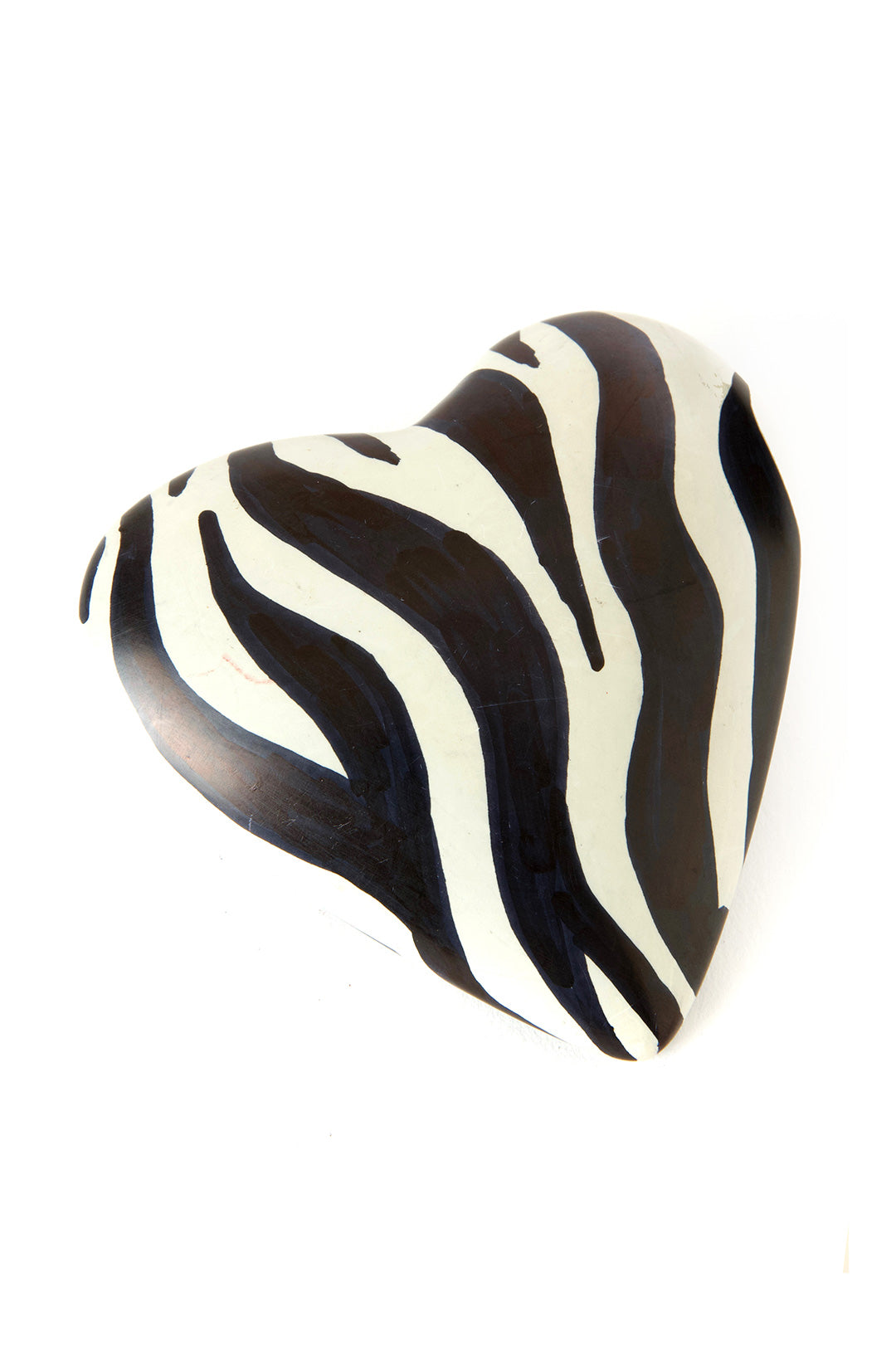 Kenyan Zebra Print Soapstone Heart Keepsake - Valentine's Day Gifts
