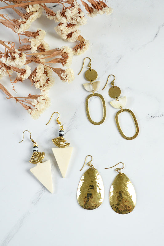 Bone & Brass Regent Earrings from Kenya