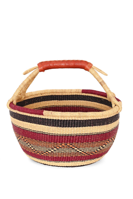 Mulberry Handwoven Bolga Basket - One of a Kind