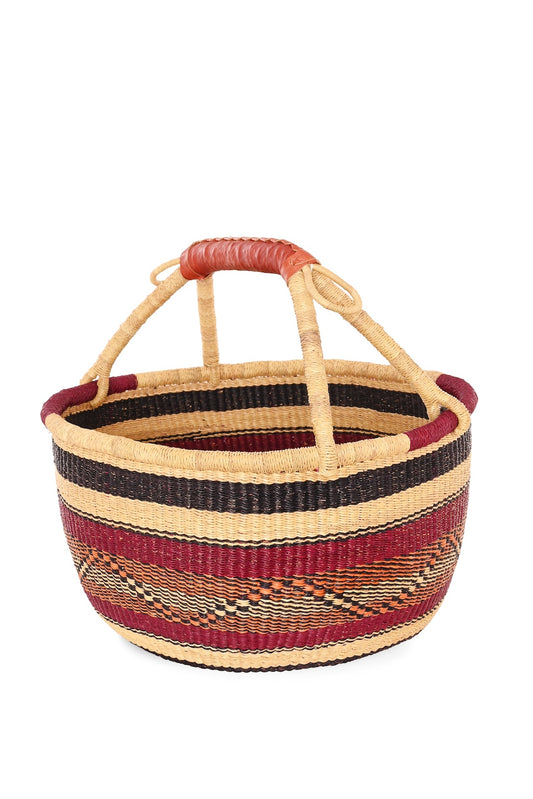 Mulberry Handwoven Bolga Basket - One of a Kind