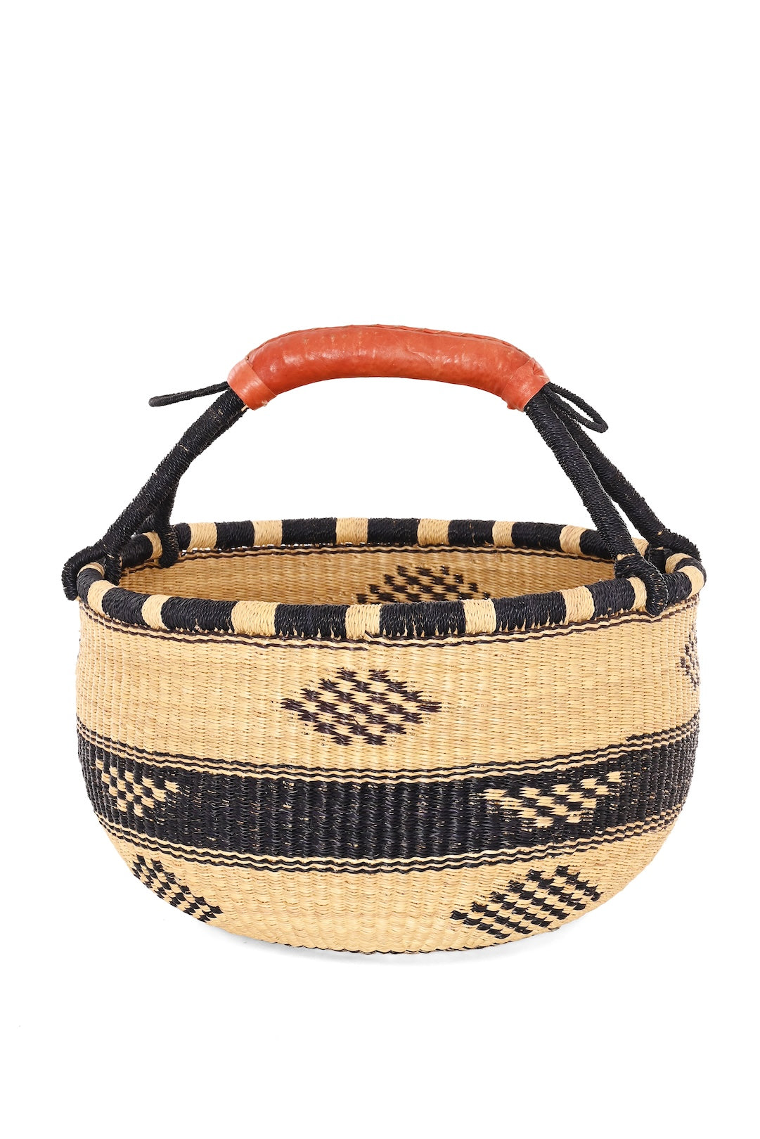 Midnight Handwoven Bolga Basket - One of a Kind