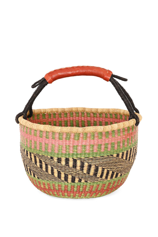 Winter Garden Handwoven Bolga Basket - One of a Kind