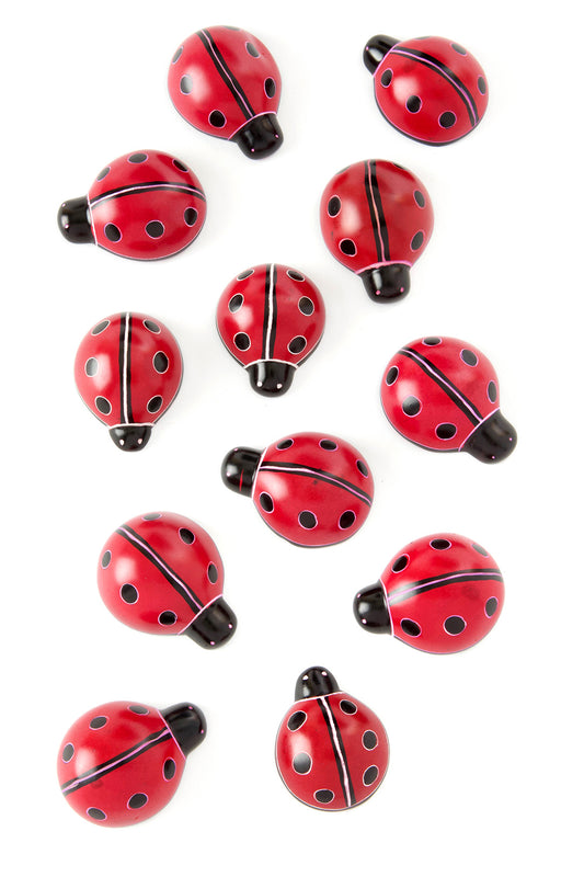 One Dozen Miniature Soapstone Good Luck Ladybugs