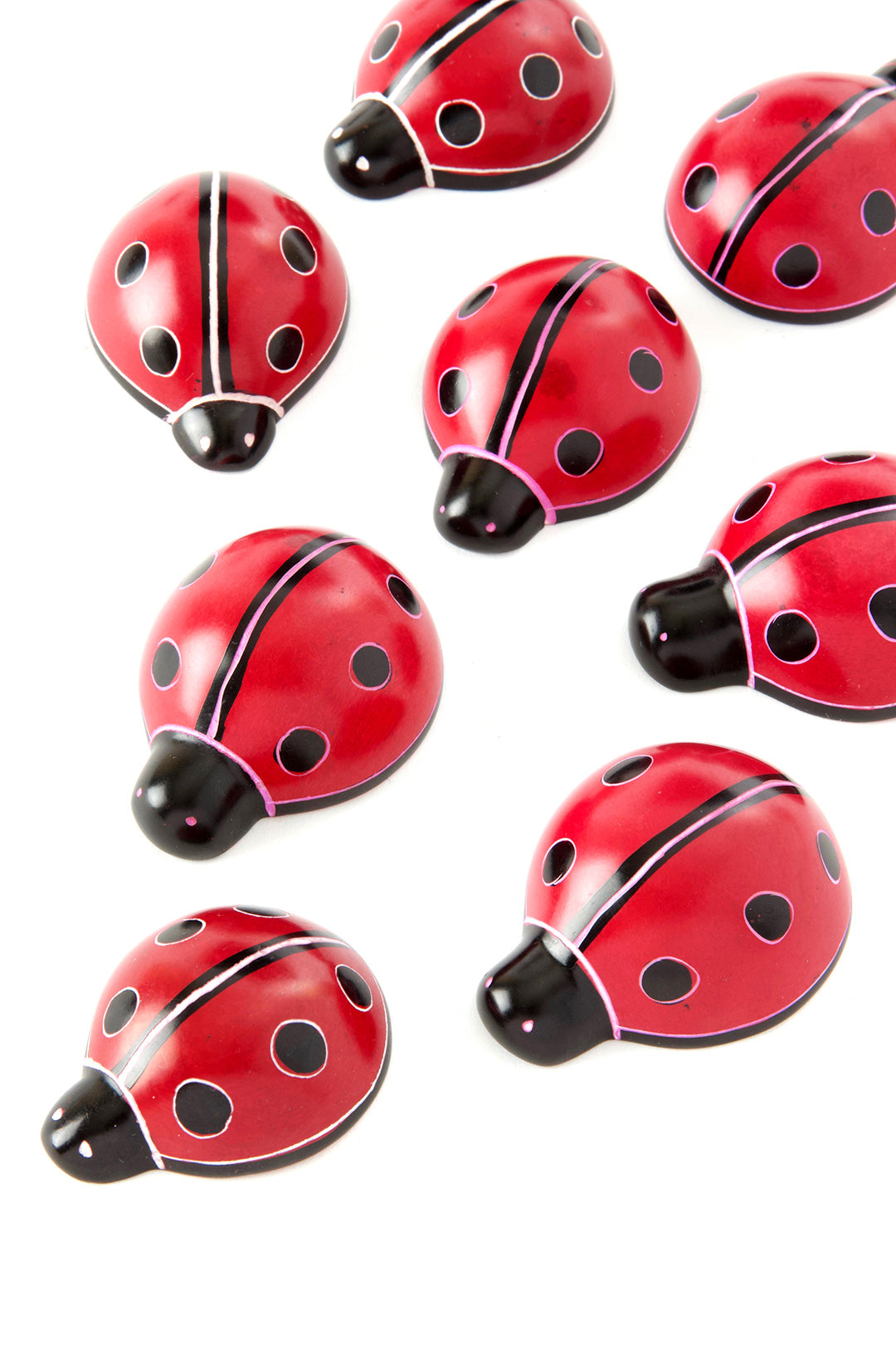 One Dozen Miniature Soapstone Good Luck Ladybugs