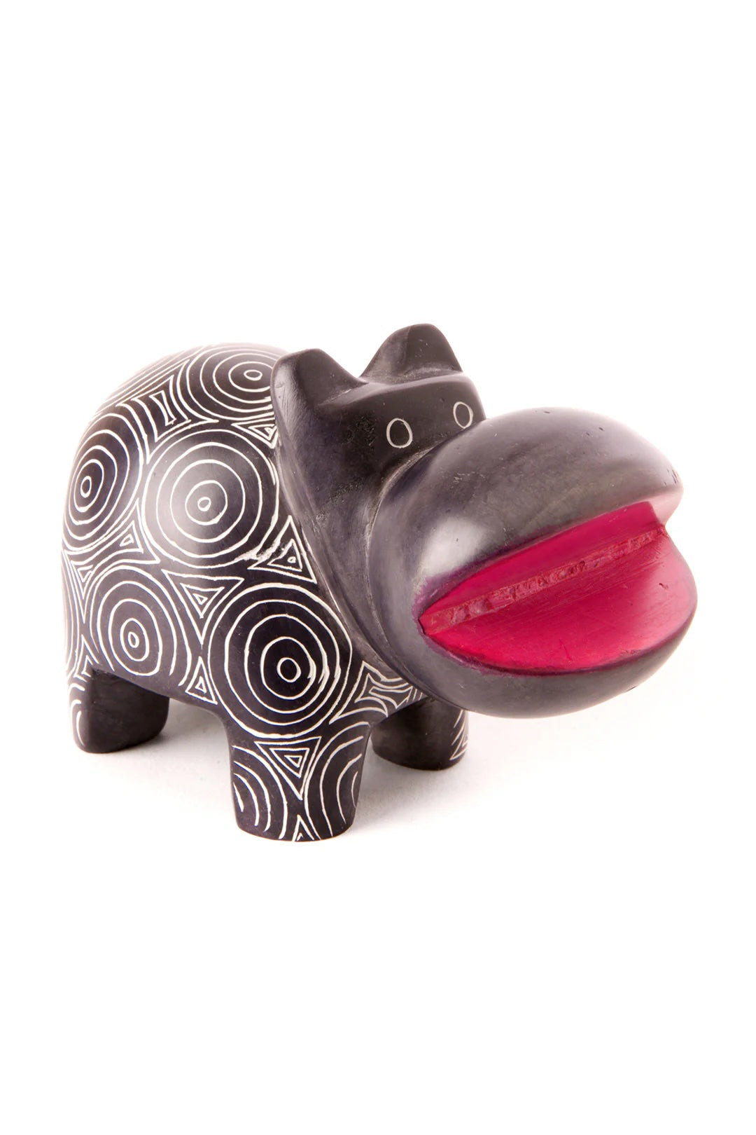 Dark Gray Soapstone Happy Hippo